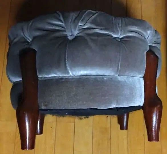 maruni　マルニ木工　ベルサイユシリーズ　オットマン 丸椅子　ベロア　グレー