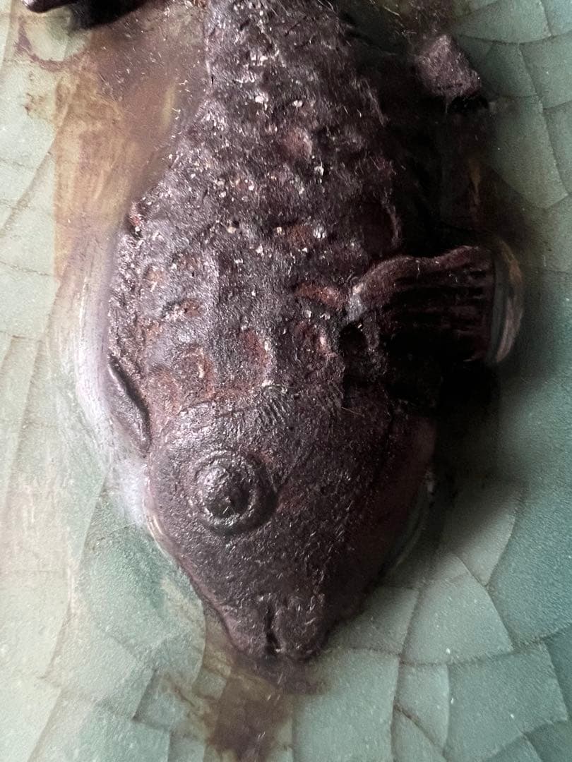 天龍寺青磁魚装飾大皿