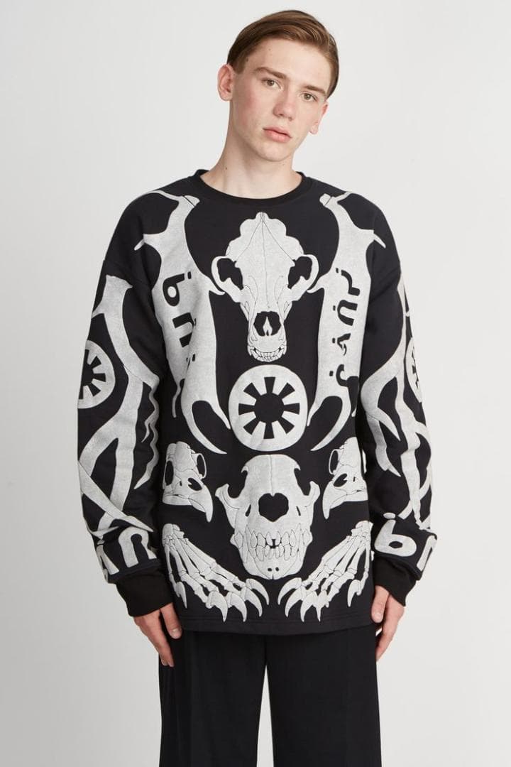 レア✨ KTZ スケルトン L トレーナー オーバーサイズ ビッグシルエット 黒