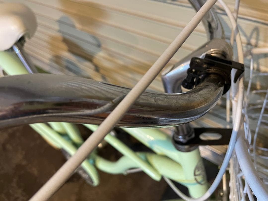 【引き渡し限定】ミントグリーン 22インチ ビーチクルーザー 前カゴ付き