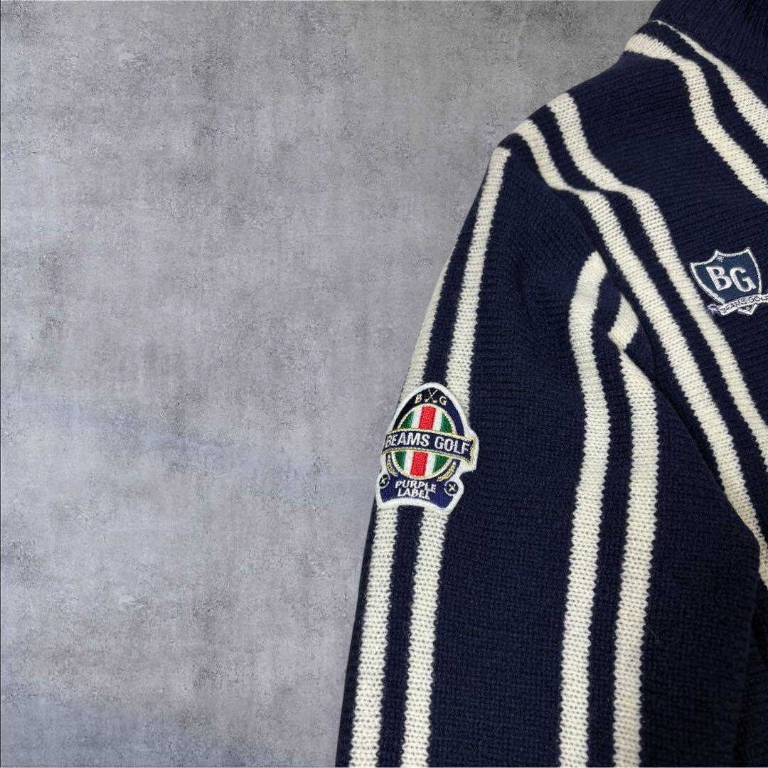 美品 BEAMSGOLF ビームスゴルフ ニット エアシャット ジップジャケット