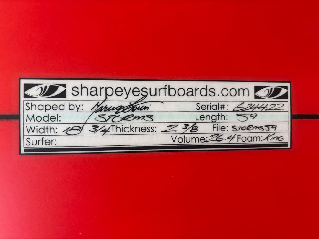 手渡しのみ！ SHARPEYE STORMS 5’9 18 3/4 2 3/8