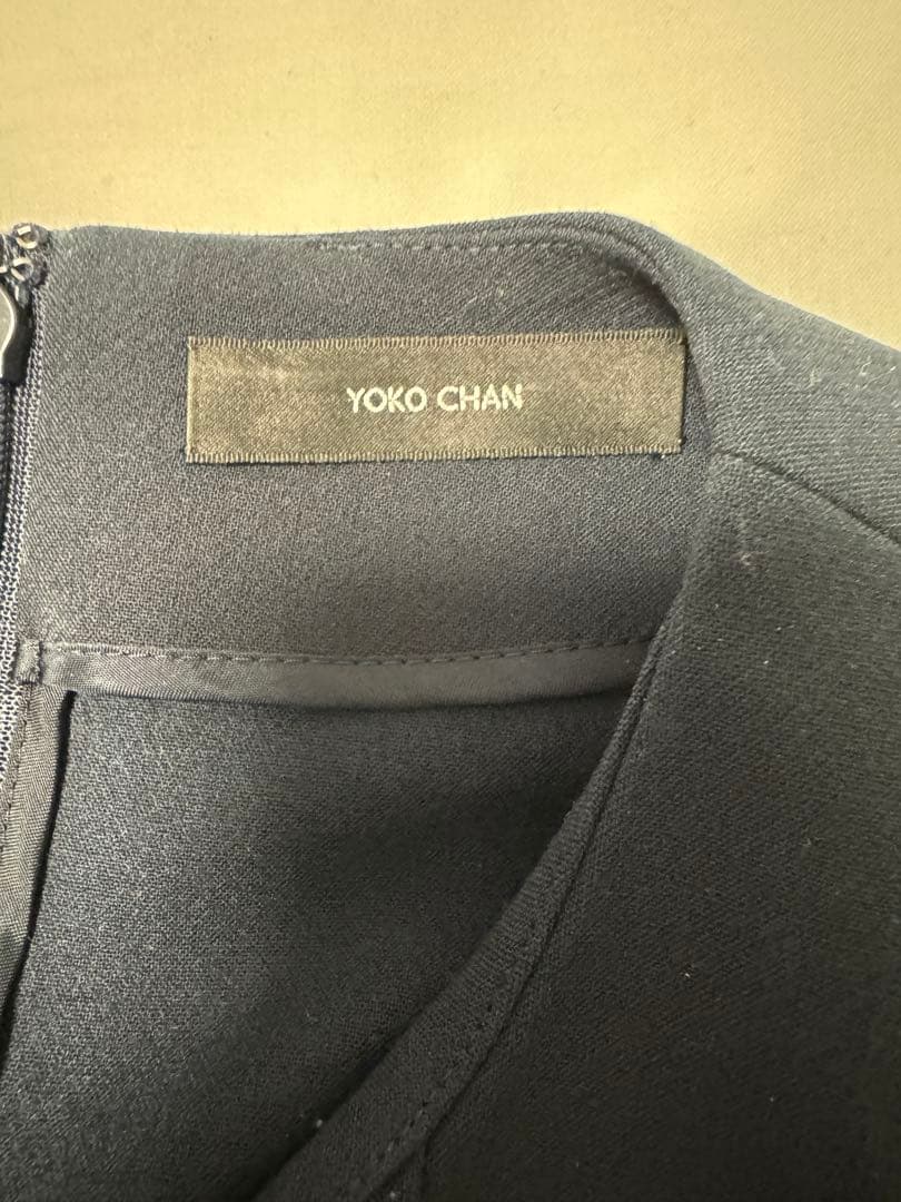 YOKO CHANネイビー パールワンピース 40 パール倒れないタイプ