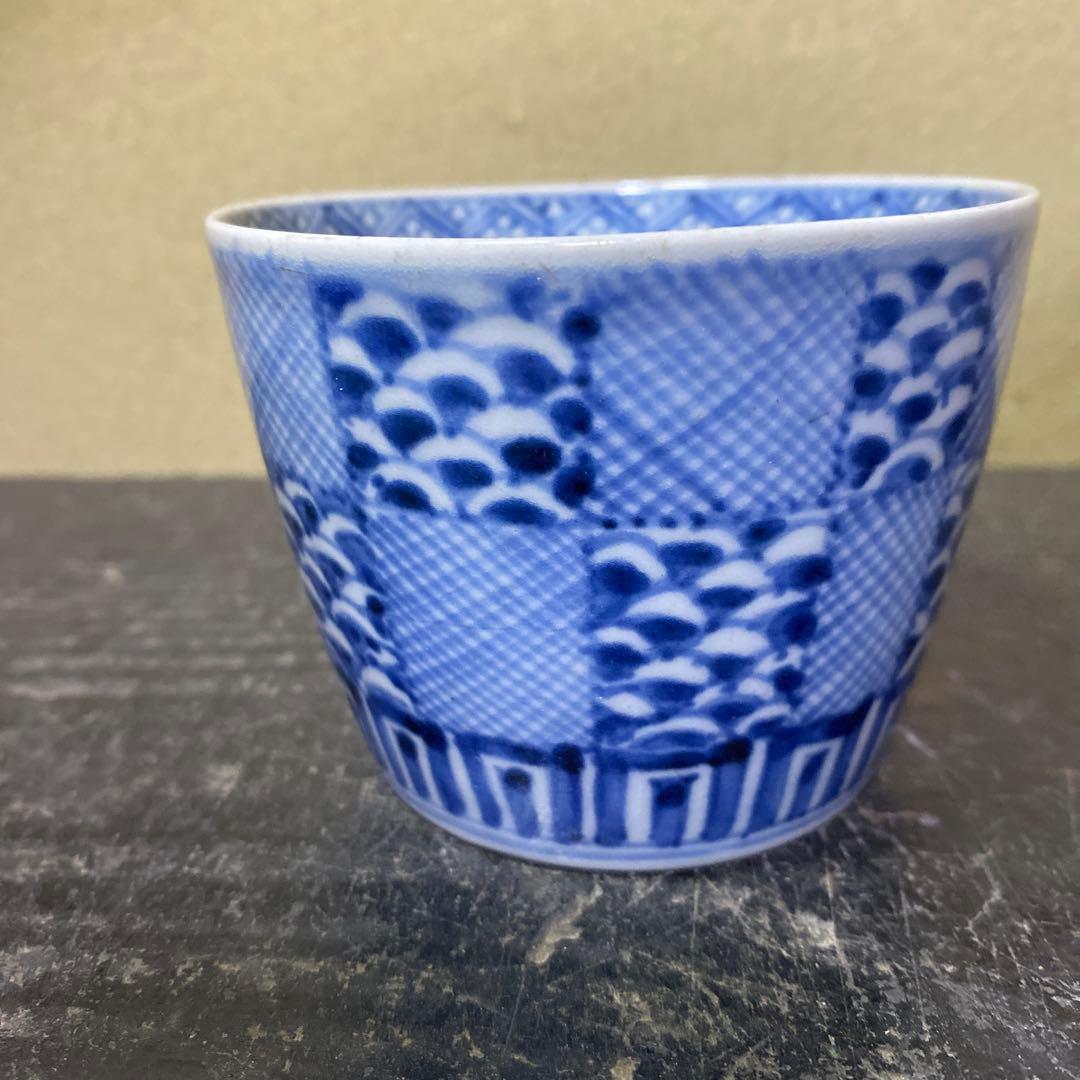 市松文蕎麦猪口