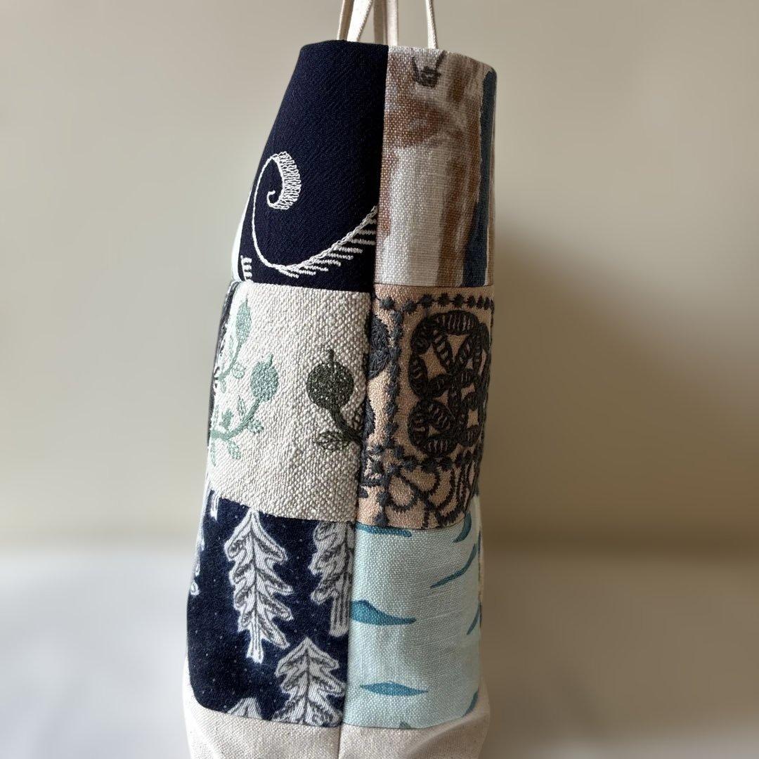 ミナペルホネン 生地使用　パッチワークお散歩トートバッグ
