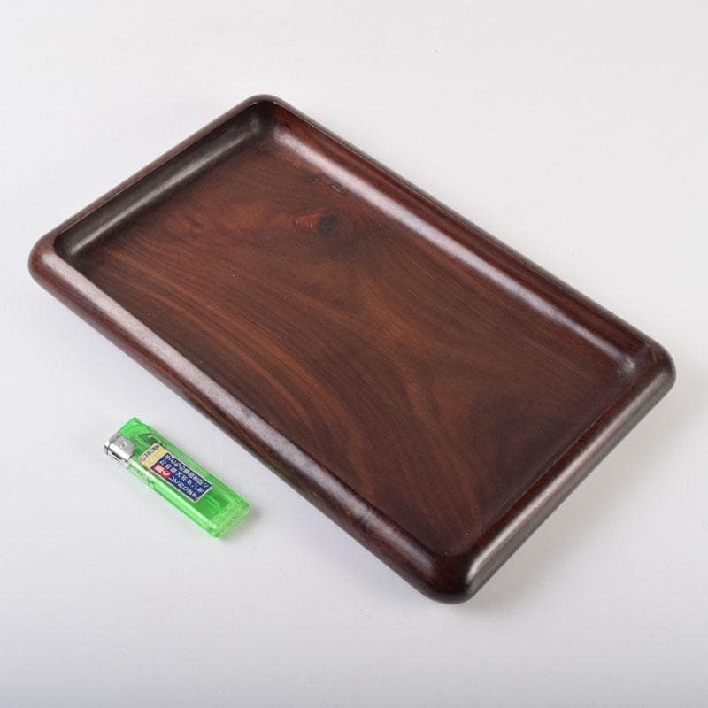 中国　唐木紫檀製　無垢刳り貫き　煎茶盆　香盆　C　9084