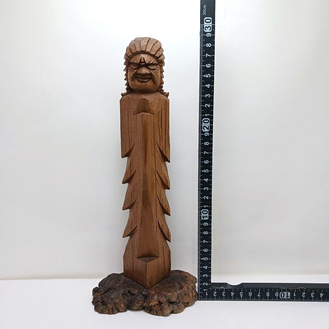 Y2293-28 仏教 木彫り 円空仏 義刀作 高さ29㎝　I