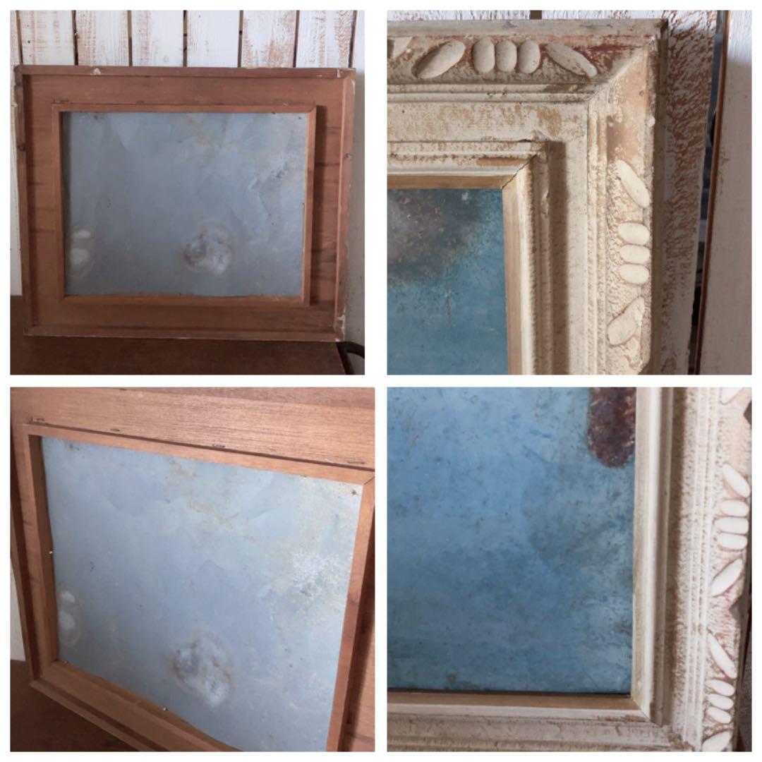 ヴィンテージ　ブリキ＋ウッド　サインボード　店舗什器　フレーム　壁掛け　看板