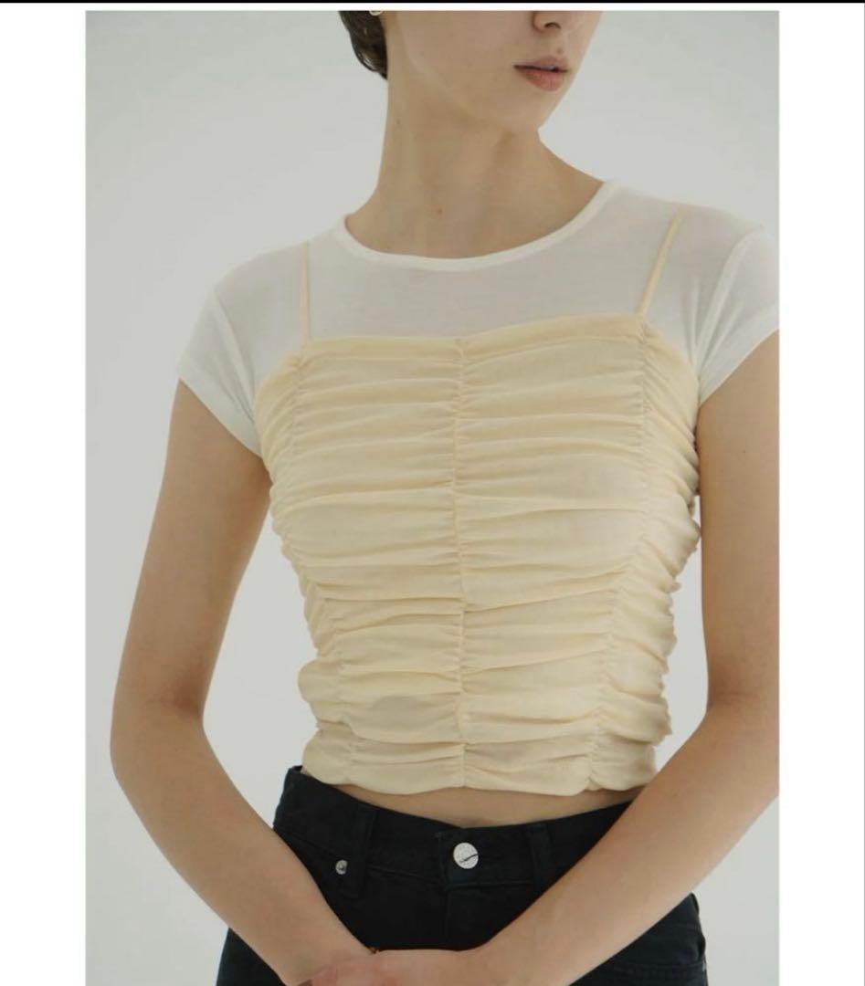 トップス CLANE SHIRRING CAMI TOPS 2