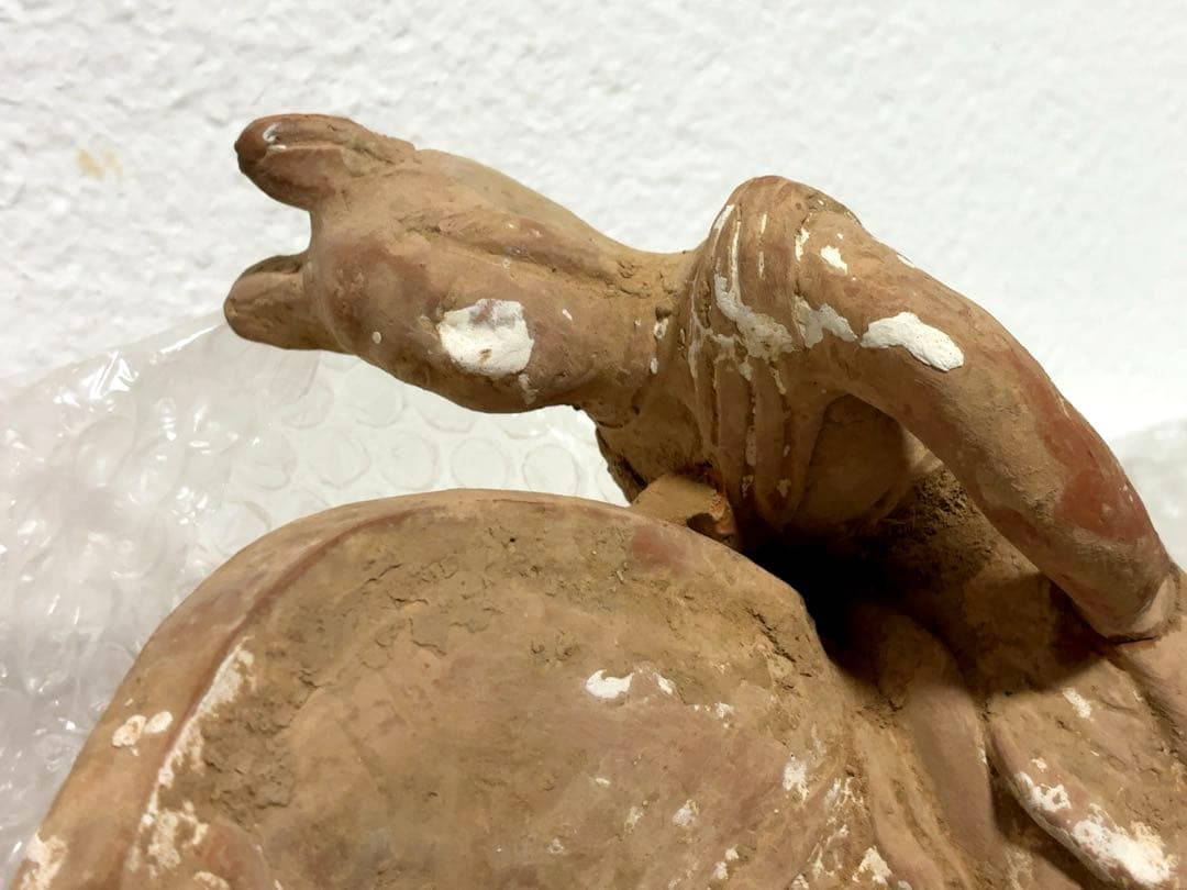 17世紀　李氏朝鮮　馬上の天女　儒教　仏像　骨董　アンティーク　発掘品　像　彫刻