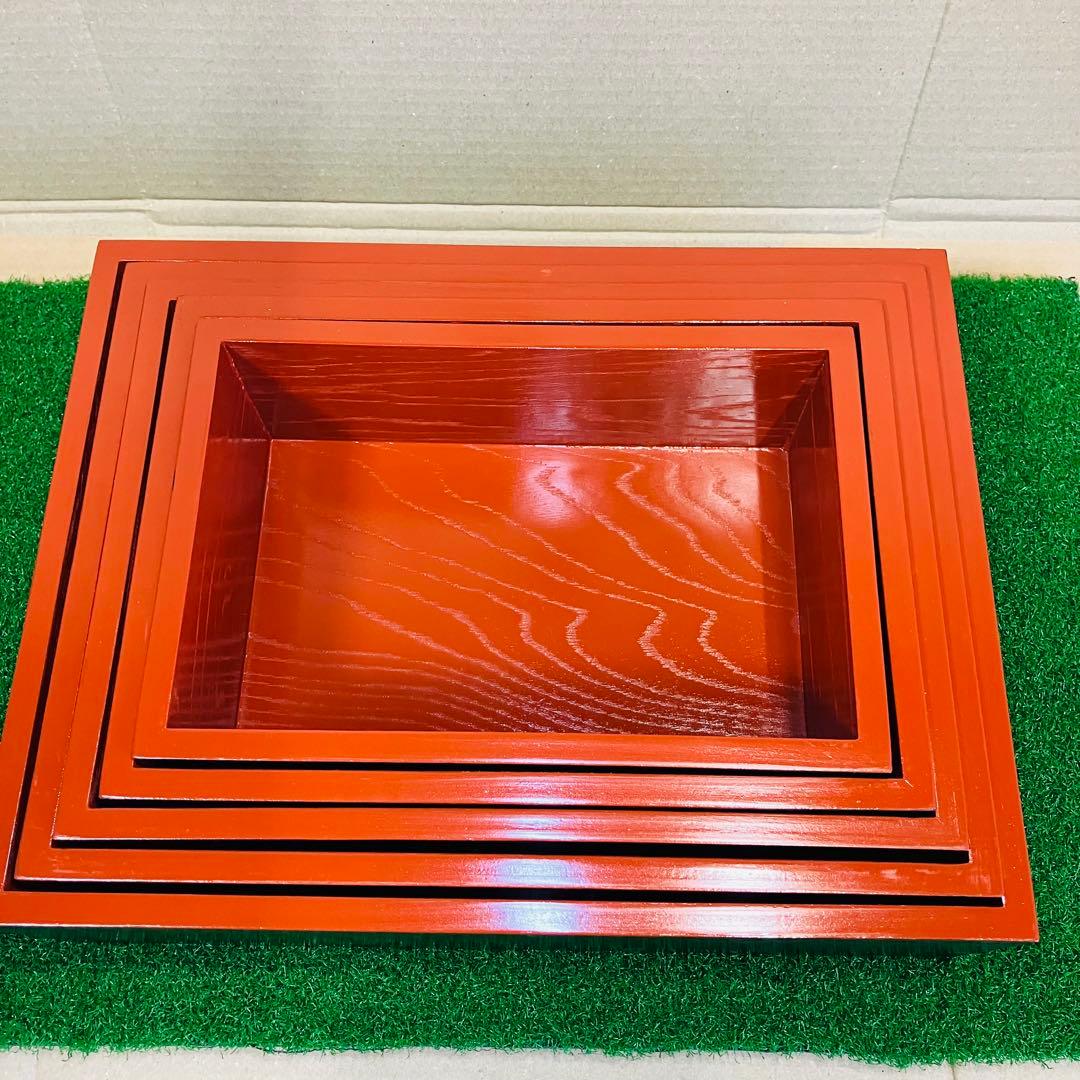 紀州漆器 雅盆 5枚組 ＆ 脇取盆 5枚組 合計10枚入れ子セット 新品