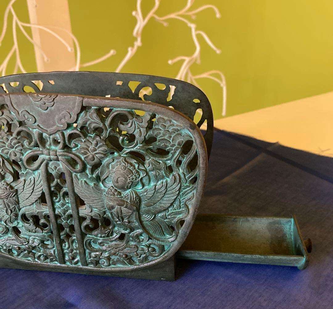 仏教美術 華鬘 引き出し付 経文立 珍品