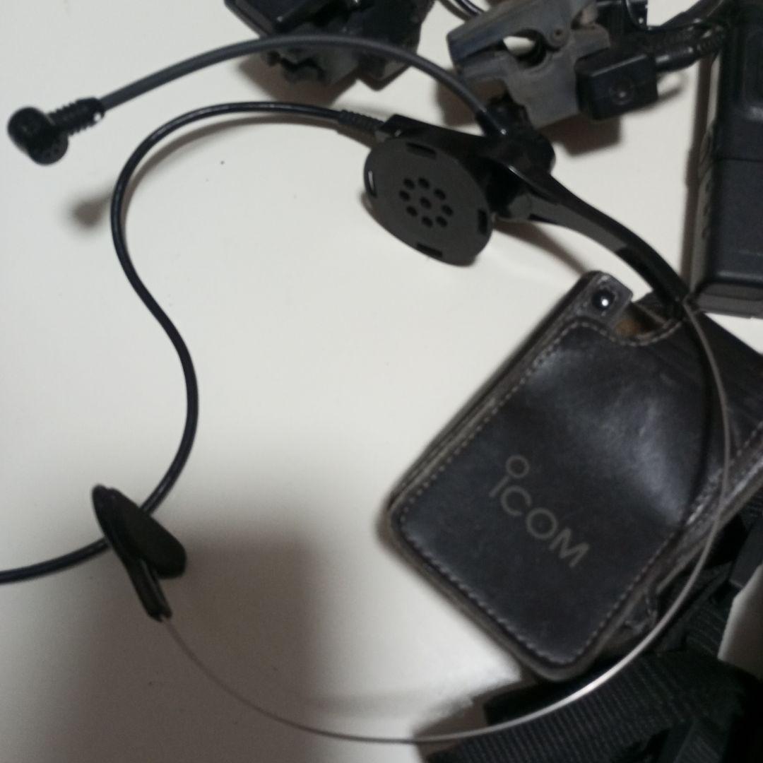 ICOM同時通話無線機IC -4855セット乾電池ケース 付ヘッドセット付お買得