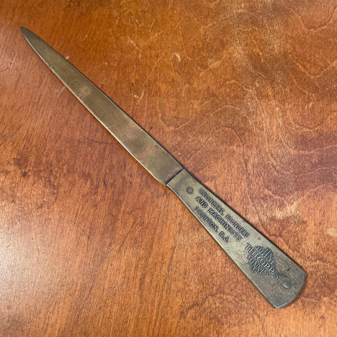 ヴィンテージ　ペーパーナイフ　USA ビンテージ　アンティーク　文鎮　真鍮