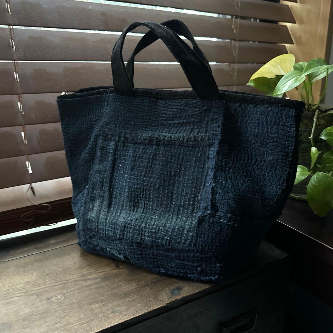⚠️J J 総刺し子2wayバッグ/藍染／襤褸