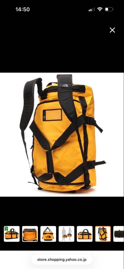 値下げ★THE NORTH FACE イエローダッフルバッグ 71L