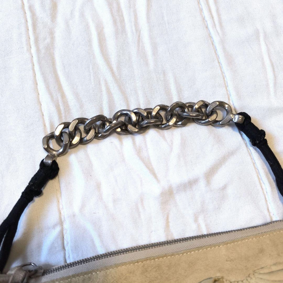 Chloe　クロエ　ベージュスエードバッグ　クローバーチャーム