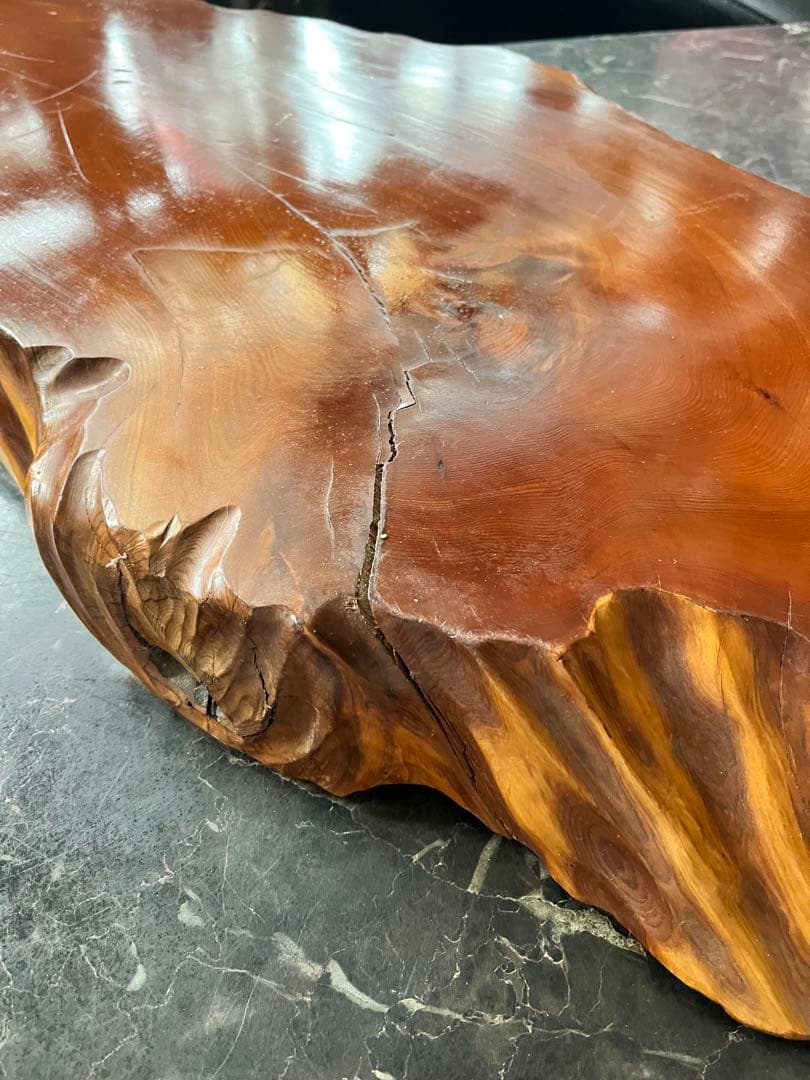 一枚板、天然木台座、102センチ、座卓天板、天板板、ケヤキ台座、鑑賞台、展示台