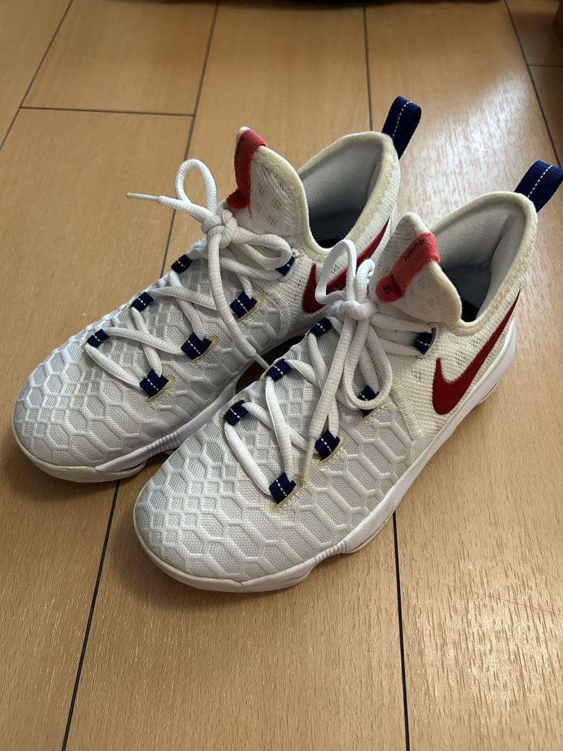 Nike バスケットボールシューズ 9 (US) ホワイト/レッド/ブルー