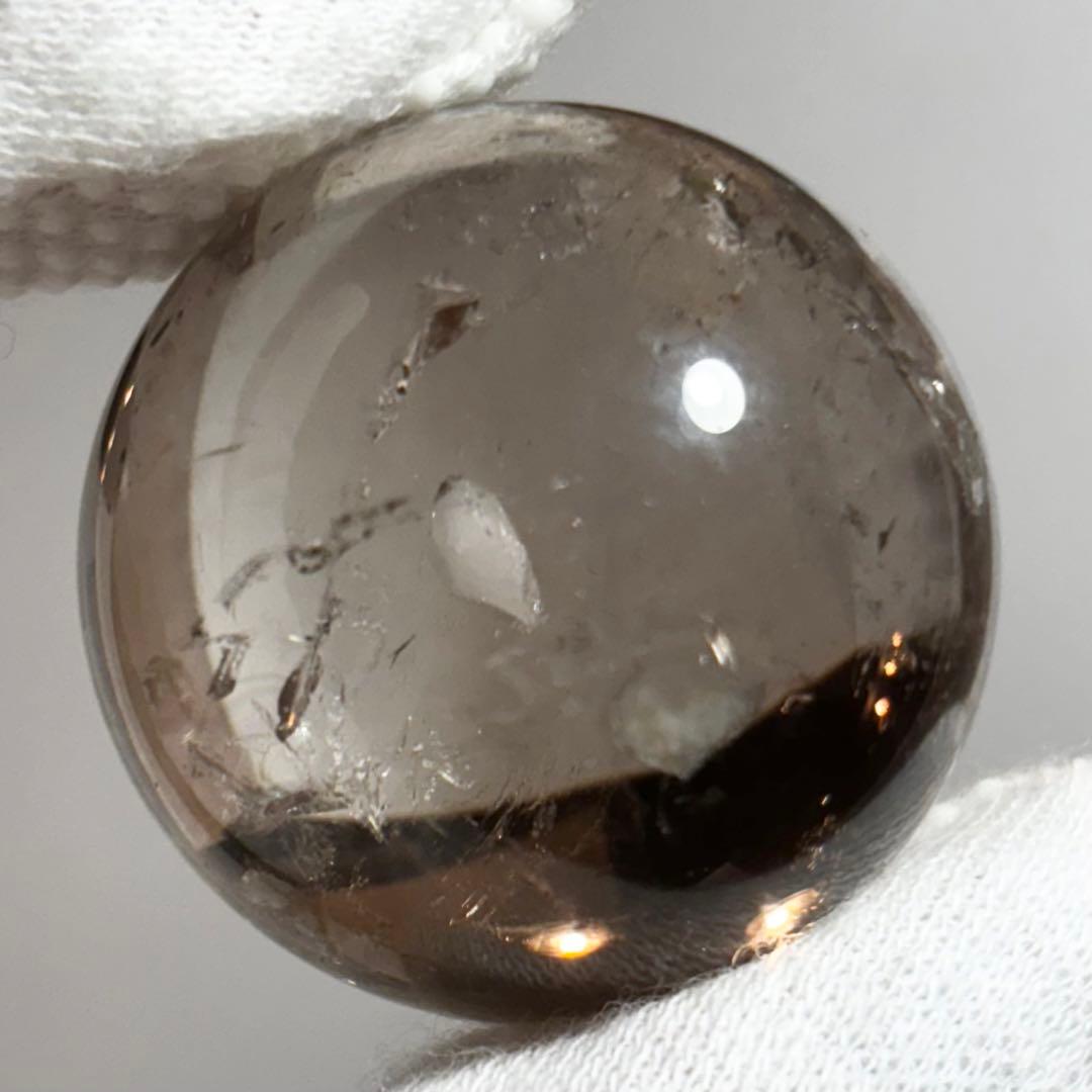 激レア カルサイトインスモーキークォーツ　スフィア　カルサイト　丸玉