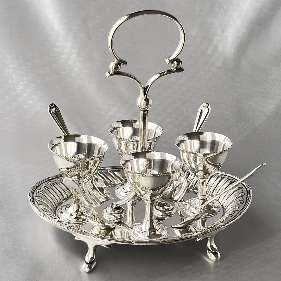 【John Sanderson 】エッグセット 4名用 エッグカップ