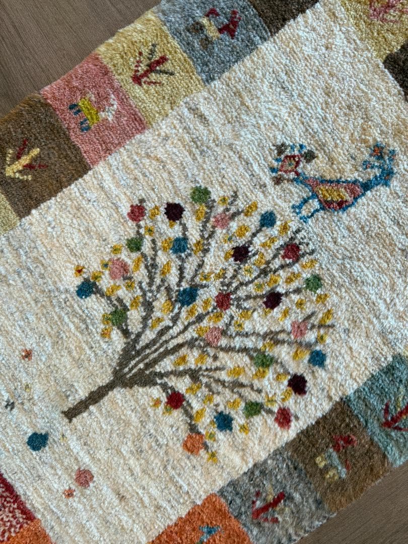 ギャッベ 66x88cm ペルシャ絨毯 手織り ギャベ 玄関マットラグ 絨毯