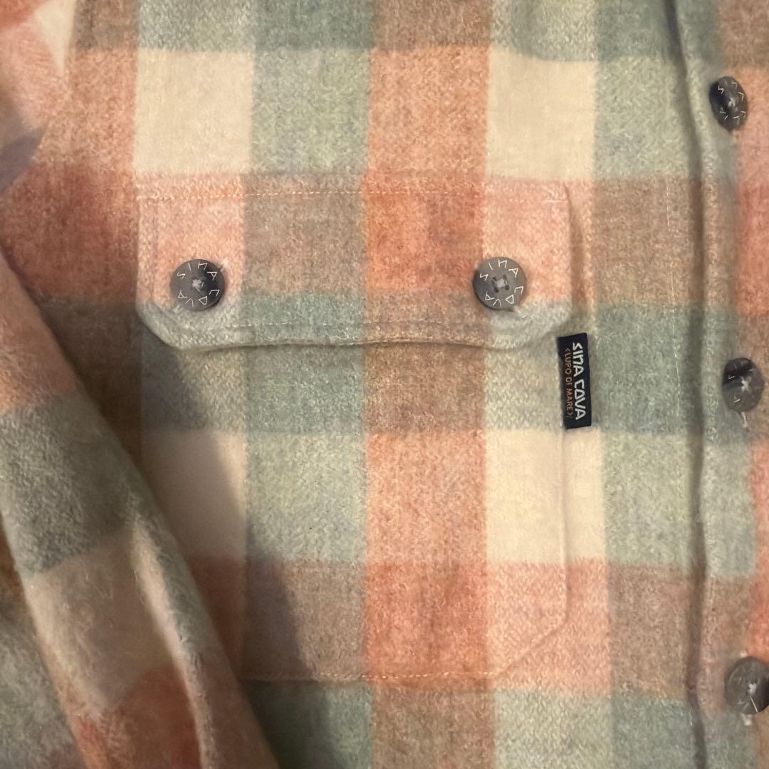 シナコバ SINA COVA フランネル チェック ウールアルパカ シャツ 美品