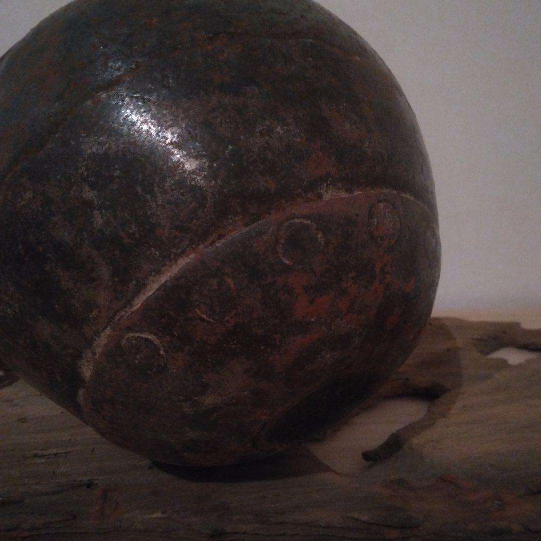 アンティーク釣瓶　鉄製　花器　花入　花瓶