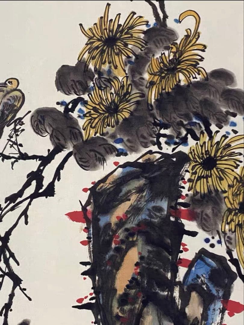 【本日限定価格】啓功 梅蘭竹菊 四条屏 中堂画｜水墨画・実物撮影