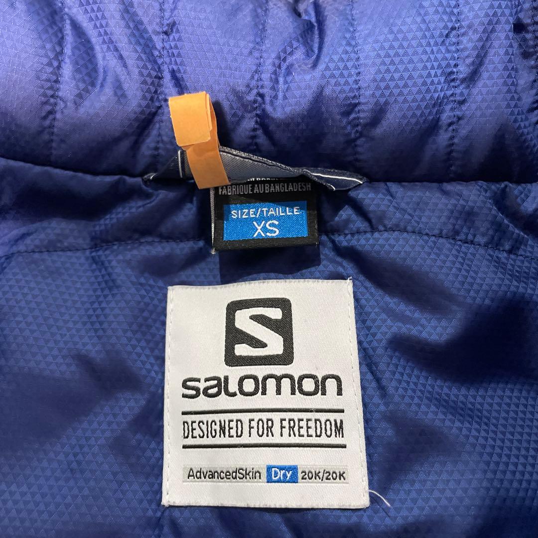 Salomon スキーウェア 青色 取り外しフード付き