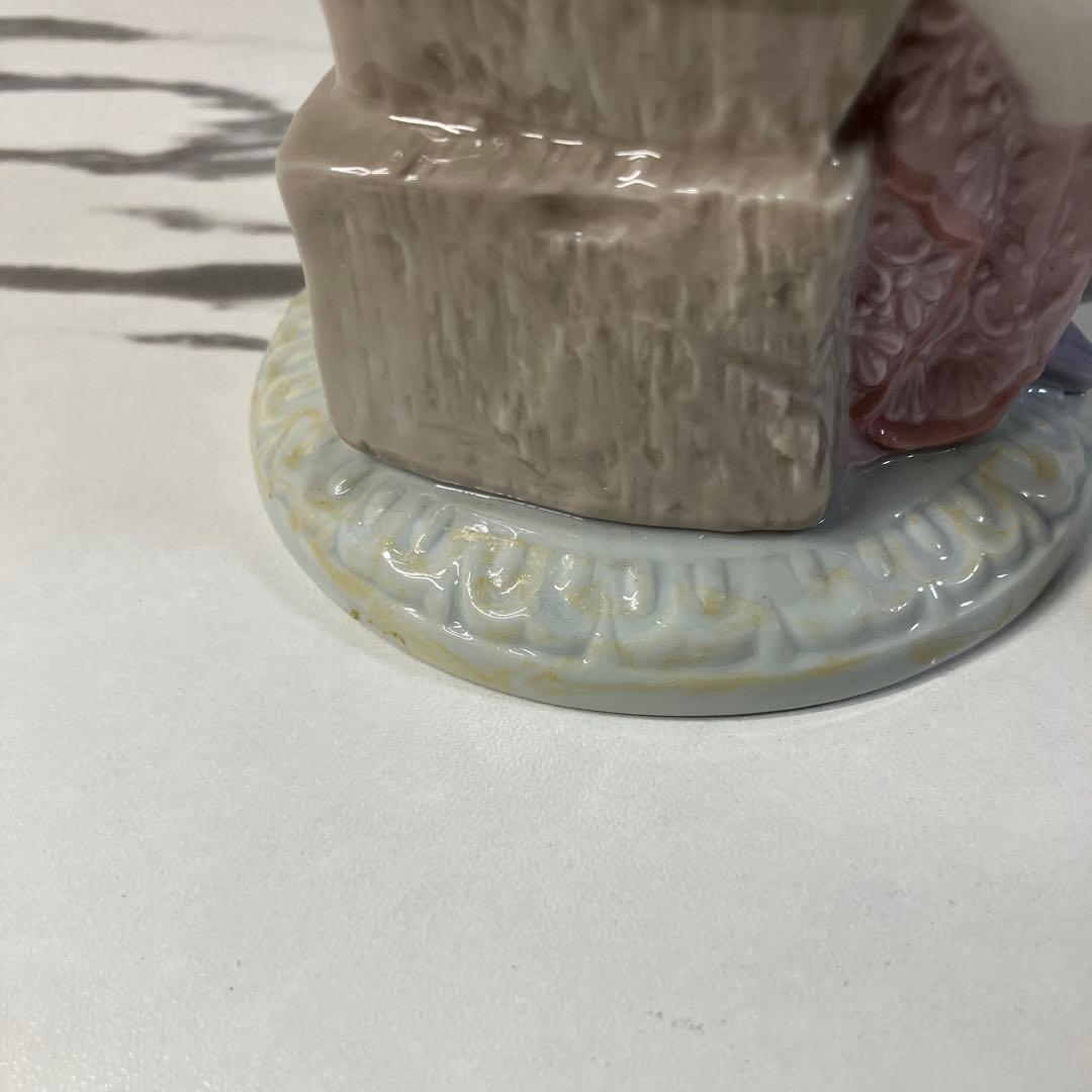 【1/23限定価格】LLADRO リヤドロ 7612 日傘の女性と犬 ベンチ