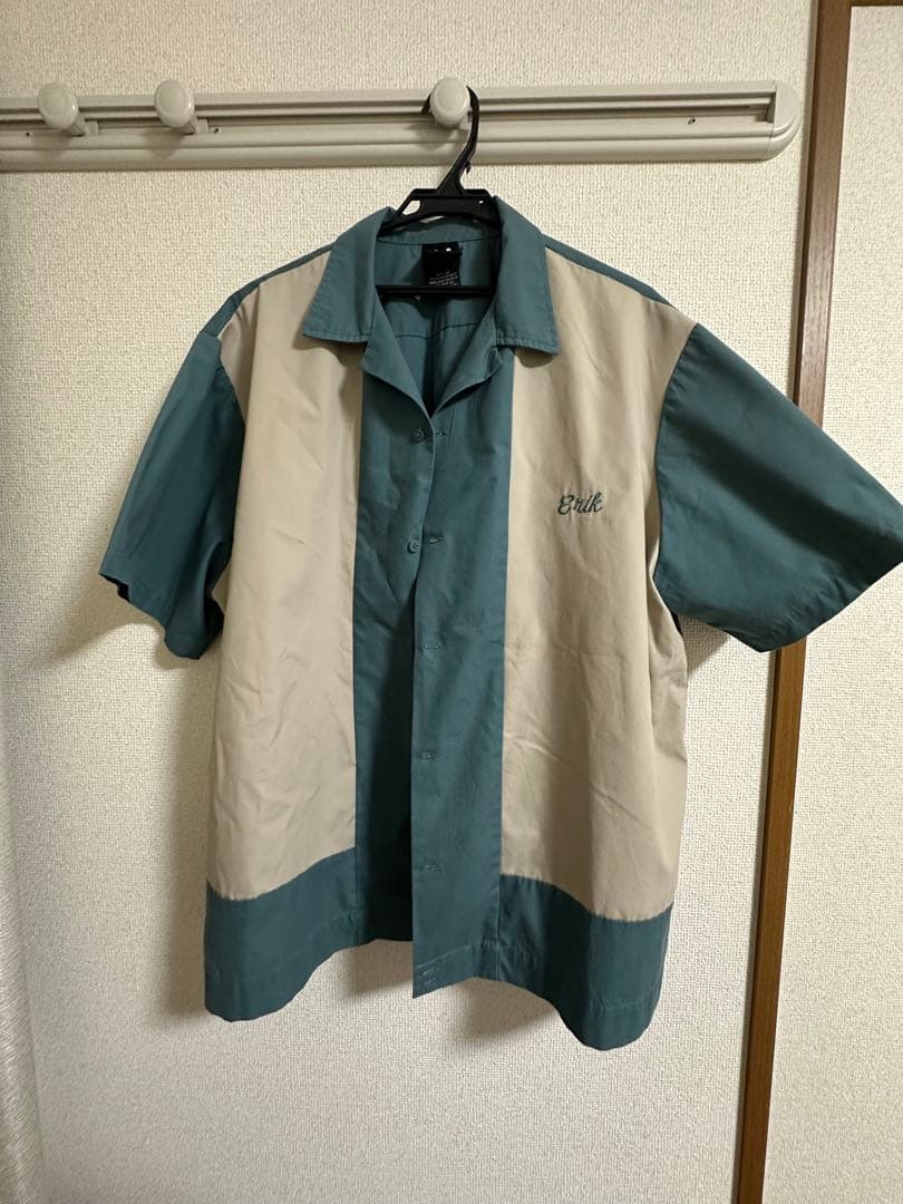 XL 古着 ヒルトン 半袖 ボウリング シャツ メンズ 00年代 グリーン