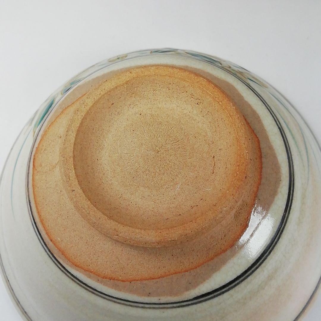 Ｔ３６０　茶碗　『色絵　露草』『平茶碗』『田中渓峰 造』　共箱　抹茶碗　茶道具