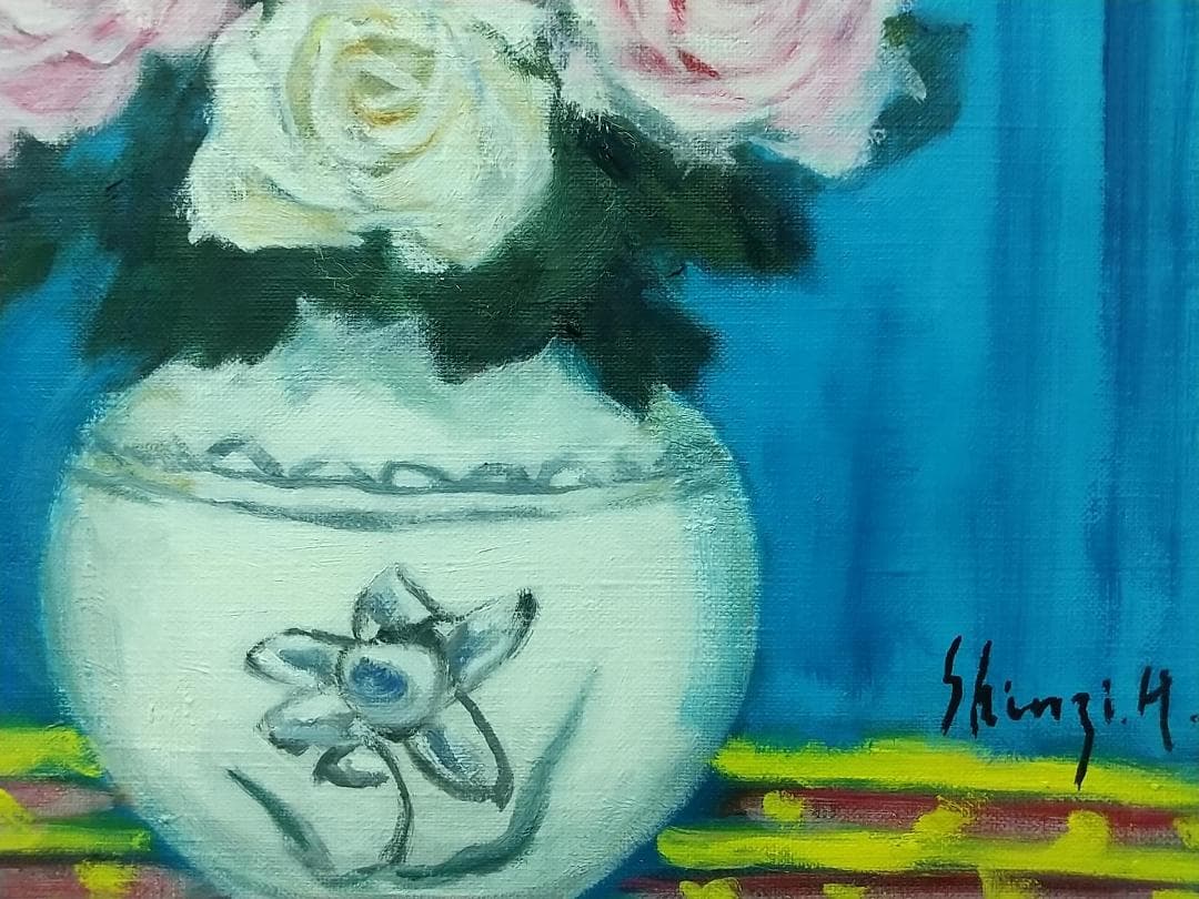 絵画「薔薇」 F8 油絵 油彩画 静物画 アート