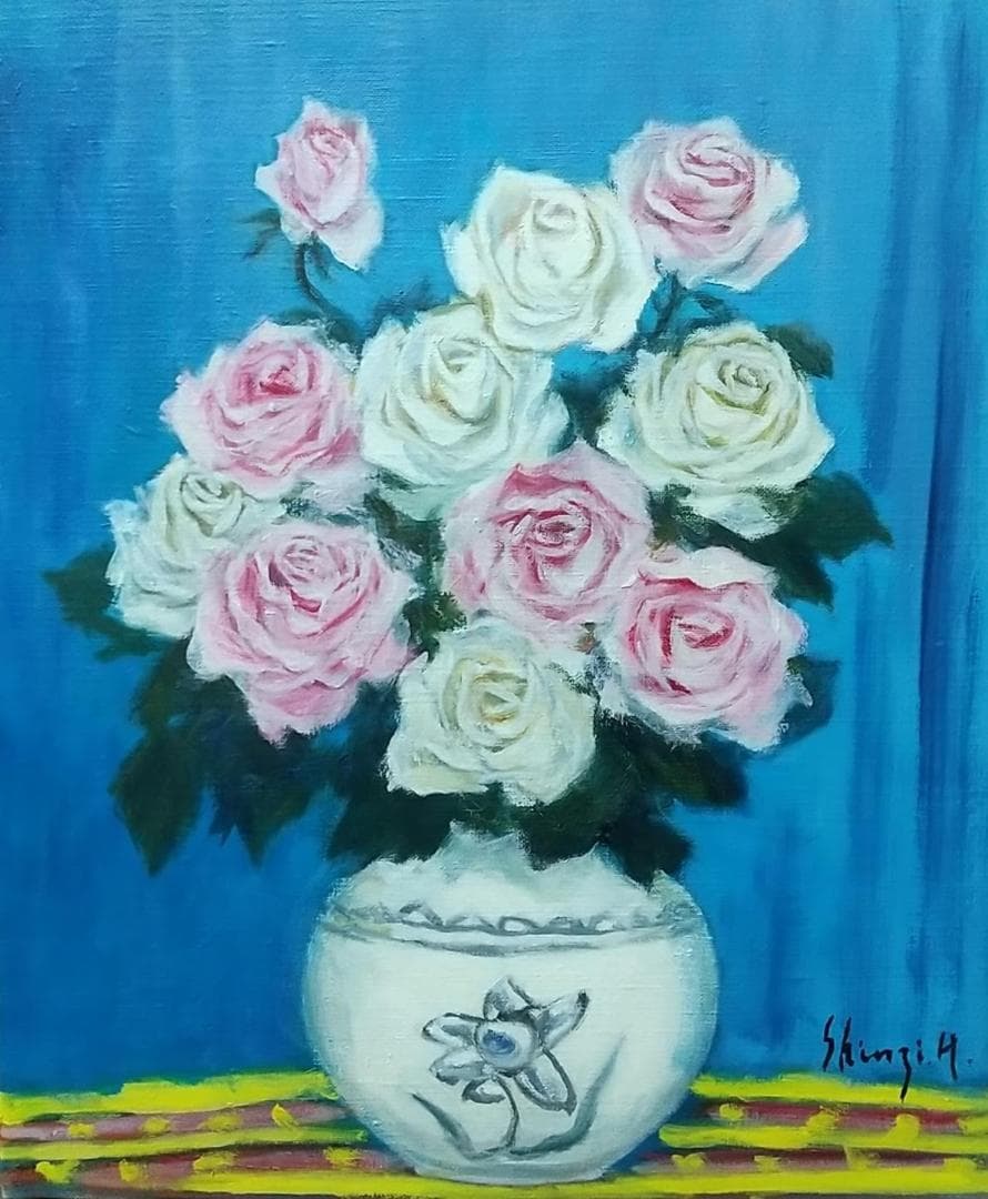 絵画「薔薇」 F8 油絵 油彩画 静物画 アート