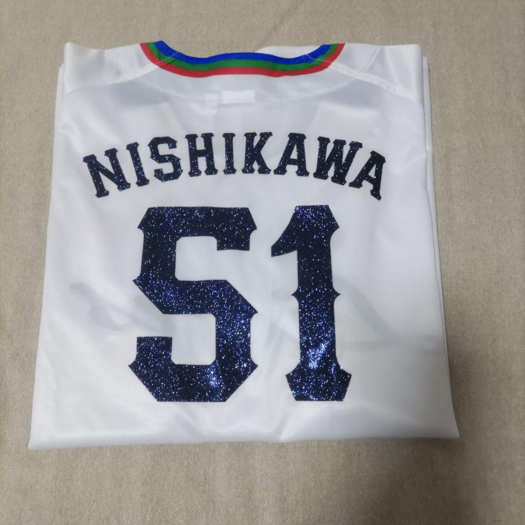 西武ライオンズ.西川愛也.ユニフォーム(75周年シリーズ.ラメ.Lサイズ).