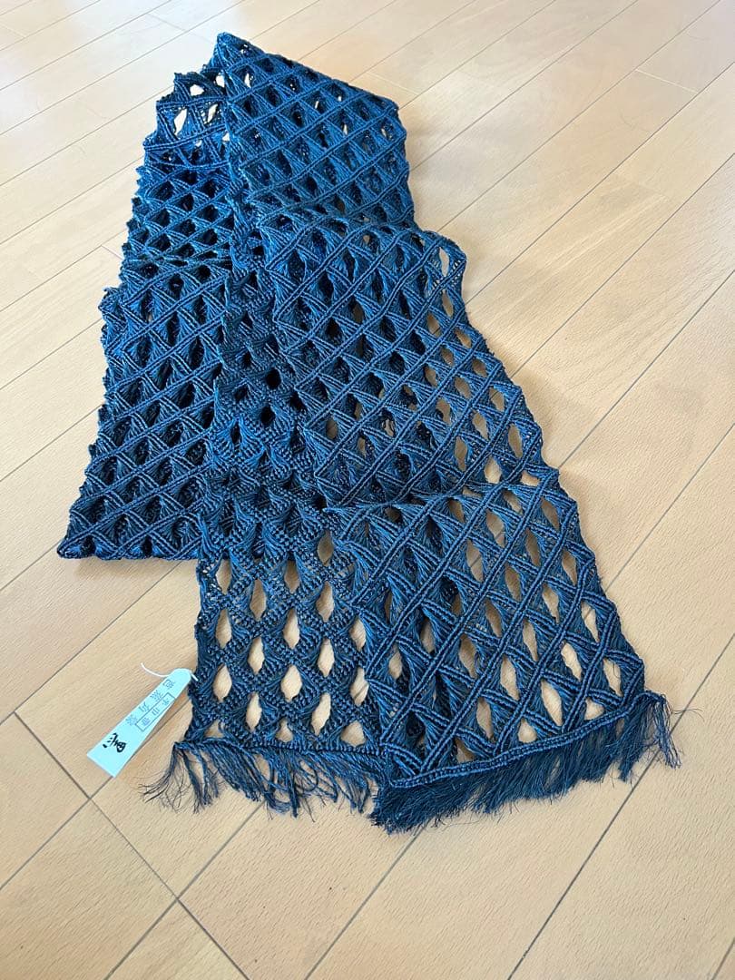 誉田屋源兵衛 芭蕉布 芭蕉 角繁 半幅帯 黒　半巾帯