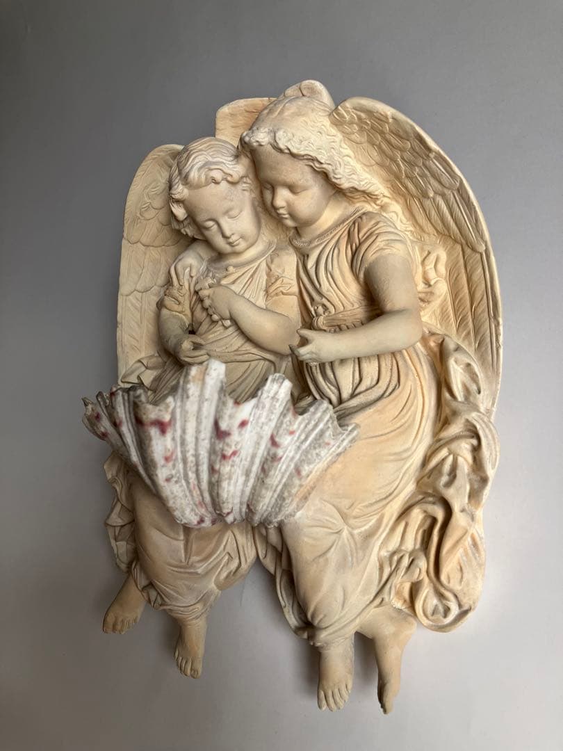 幼い天使たちの聖水盤　フランスアンティーク