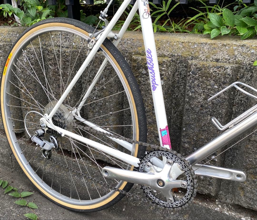 Yamaguchiアルミクロモリロードバイク　コミューター使用ブルーラグ