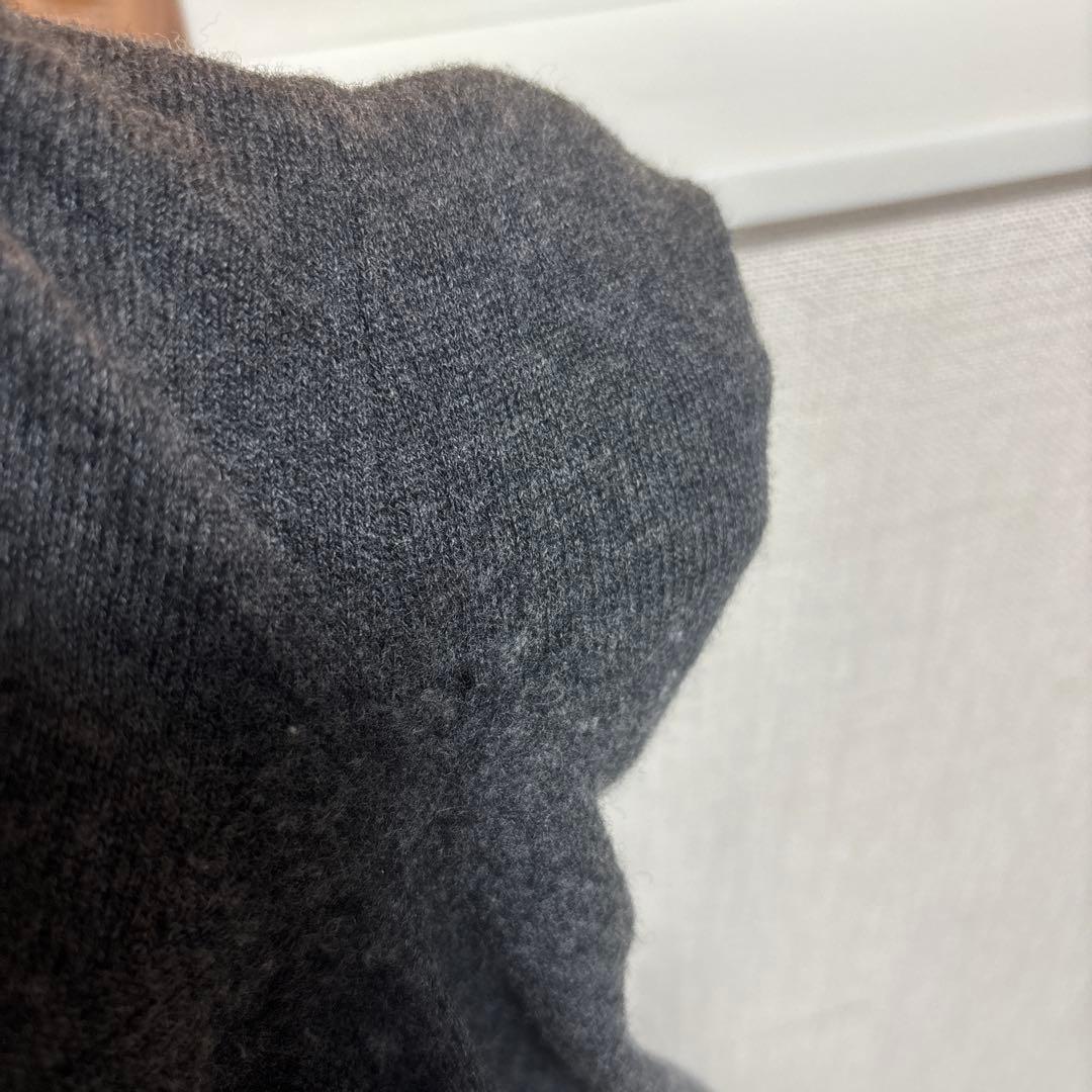 マルジェラ　グレー　クルーネック 長袖ニットセーター