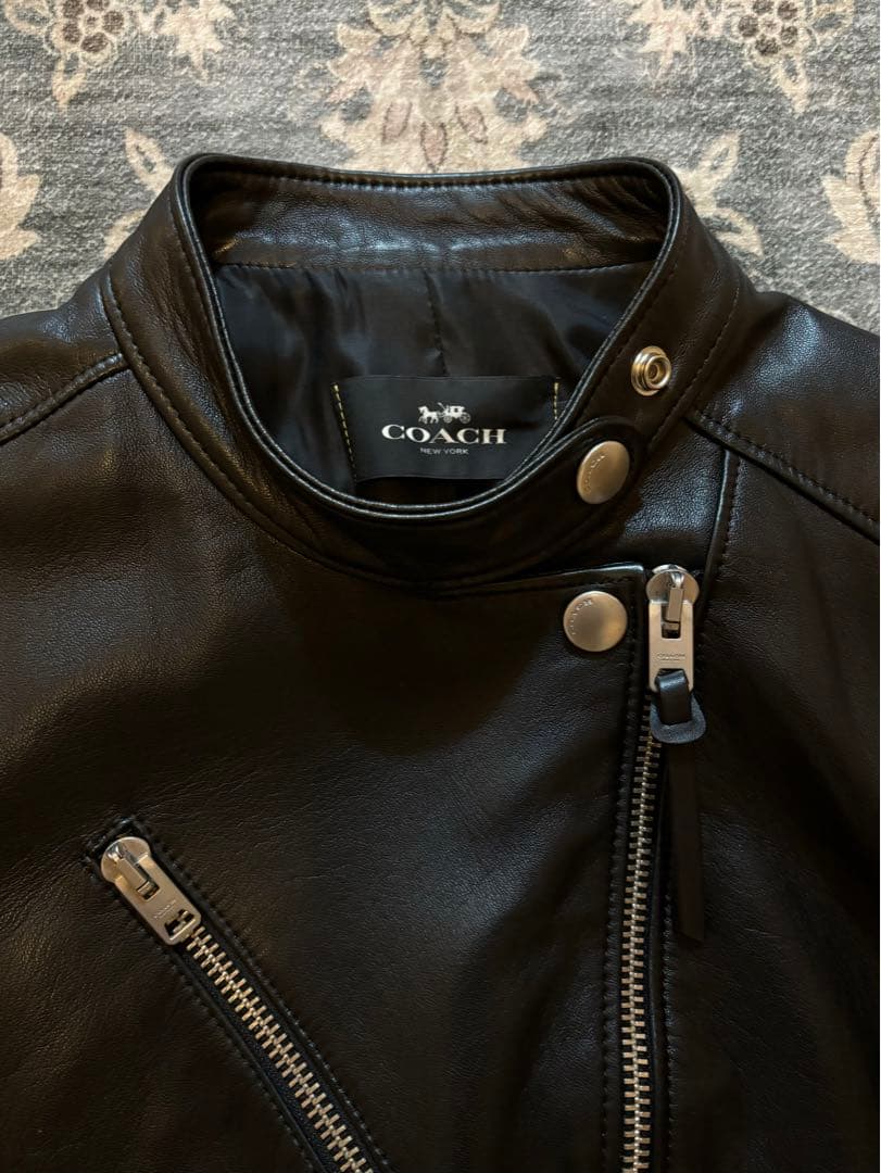 coachコーチ ラムレザージャケッ ト ブラック
