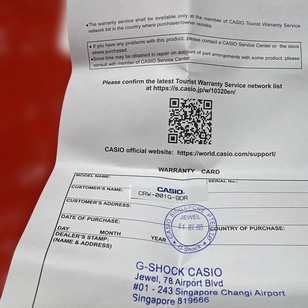 新品　CASIO CRW-001G デジタル腕時計　GOLD 非売品　バック