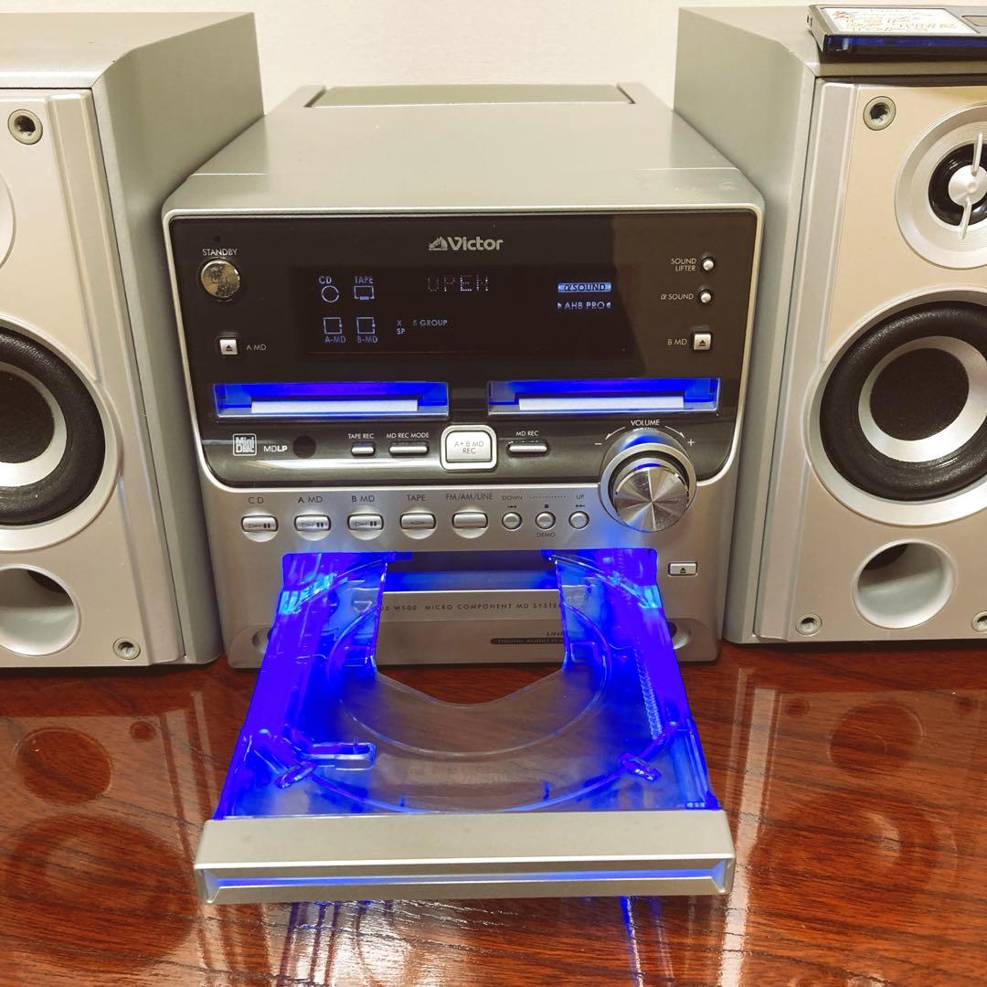 【希少の逸品】Victor UX-W500 CD-MD5倍速録音可 リモコン付き