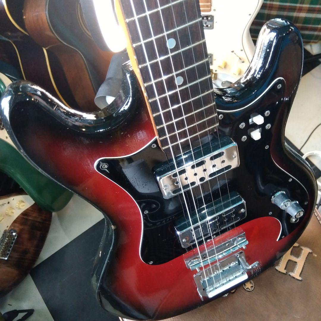 エレキギター レッド/ブラック ソリッドボディ