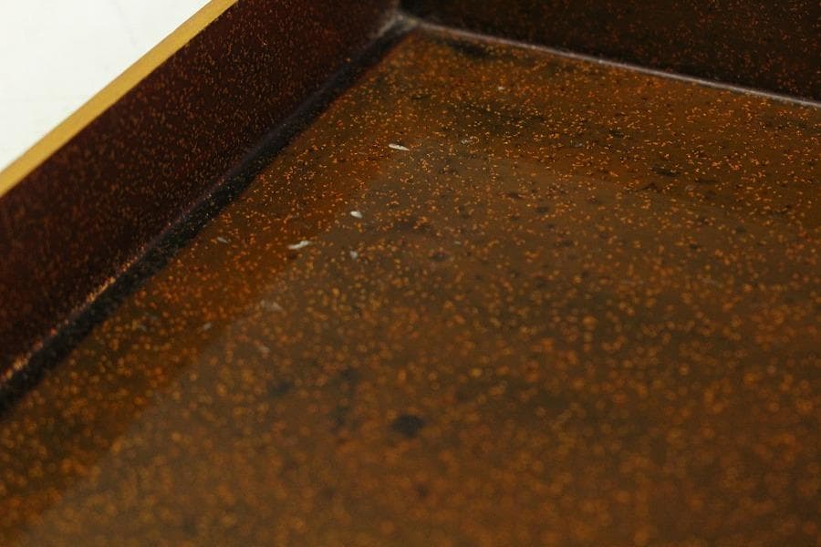 名品 岩庭草花蒔絵 時代 文箱 内 刺繍貼 美品(K-YC576)