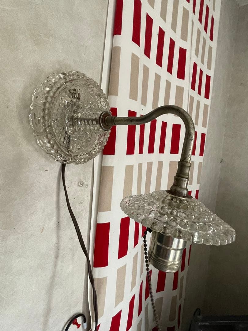 アンティーク　ウォール　壁掛け　ランプ　ミルクガラス　ガラス　シェード　アメリカ