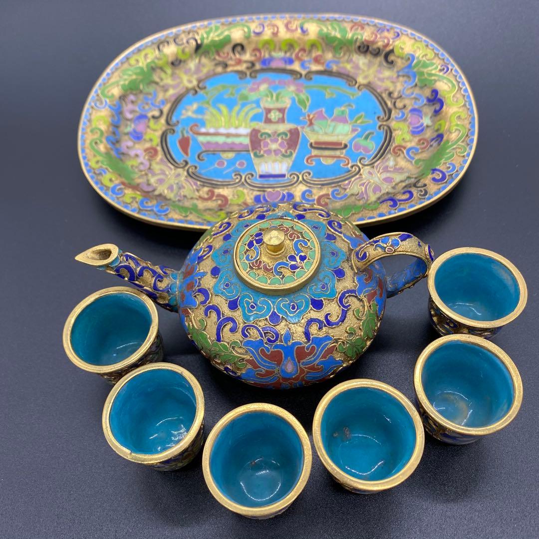 アンティーク　中国七宝焼　ミニサイズ　セット