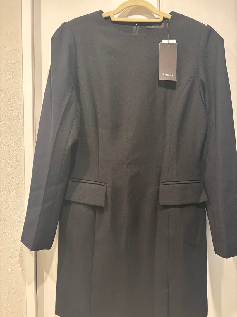 【J断捨離中】アニュアンス　パネルラインミニワンピース （BLACK）　M