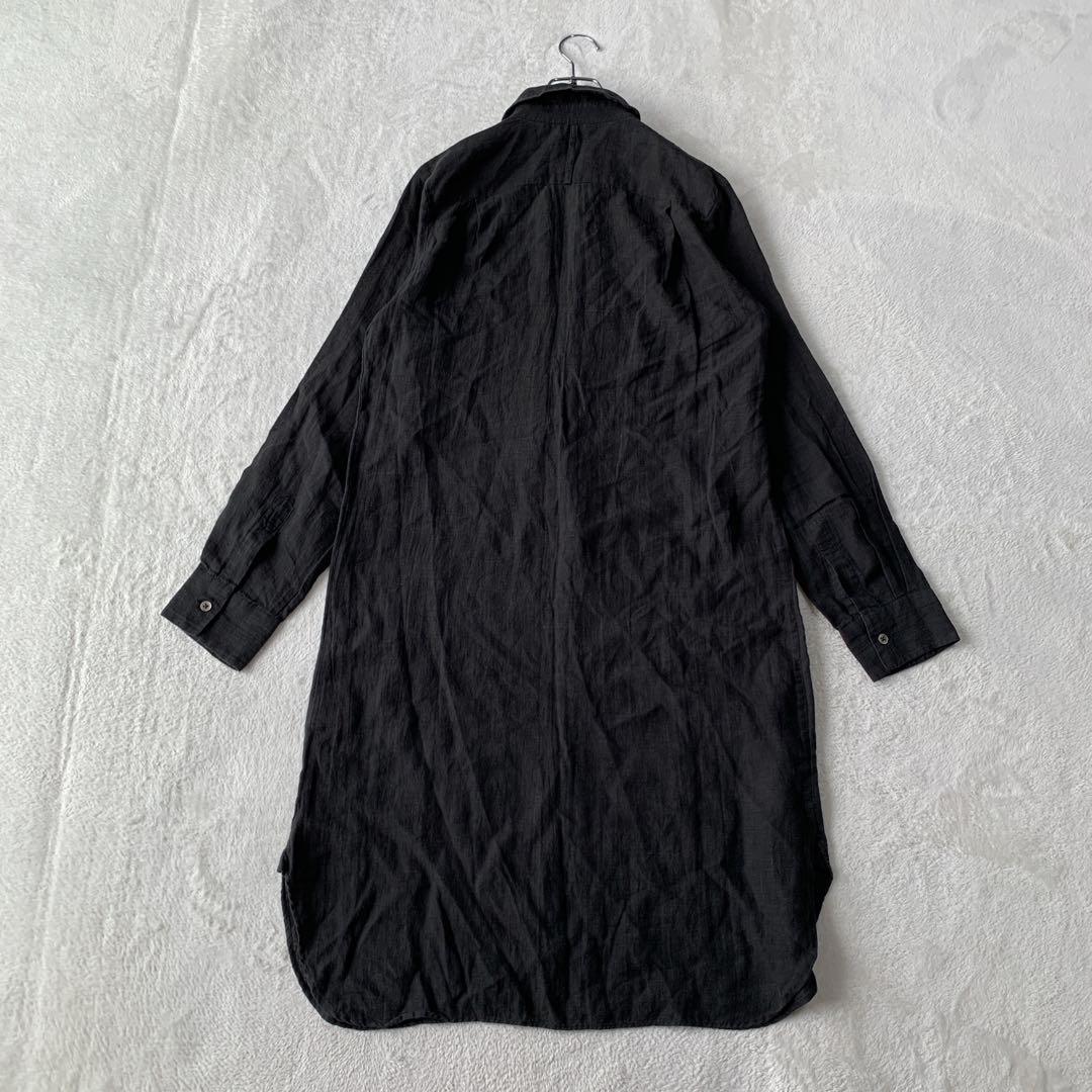 人気 マーガレット ハウエル 麻 リネン 長袖 タック プルオーバー ワンピース