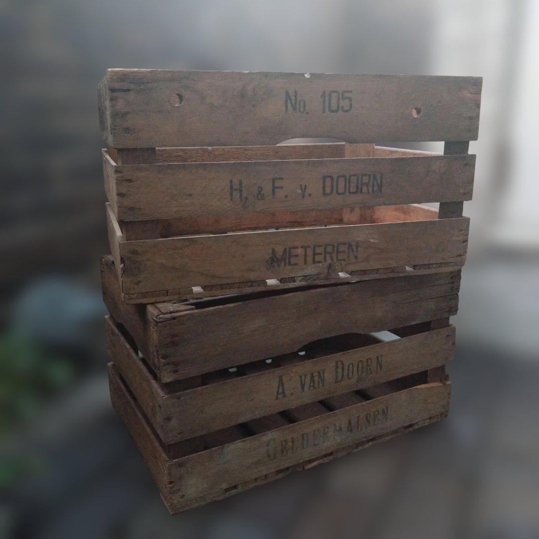 稀少 オランダ古物 苗物用 野菜用 古いベジタブルウッドボックス ヴィンテージ